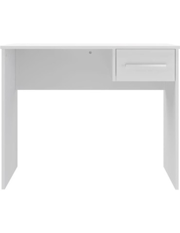 Bureau petit tiroir - Mélaminé blanc - 90 x 50 x 74 cm