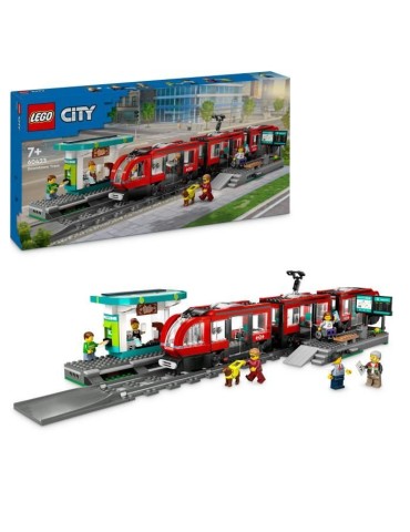 LEGO City 60423 Le tramway et la station du centre-ville, véhicule pour enfants des 7 ans