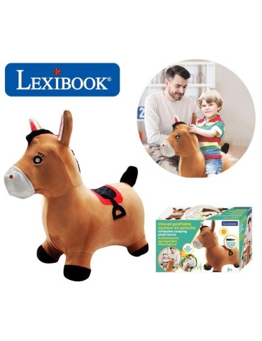 Porteur - LEXIBOOK - Cheval Sauteur Gonflable en Peluche - Design 2-en-1 - Housse amovible - Pour Enfant