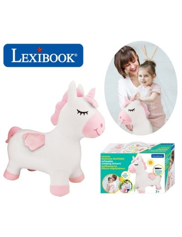 Porteur - LEXIBOOK - Licorne Sauteuse Gonflable en Peluche - Housse Amovible - Pour Enfant a partir de 3 ans