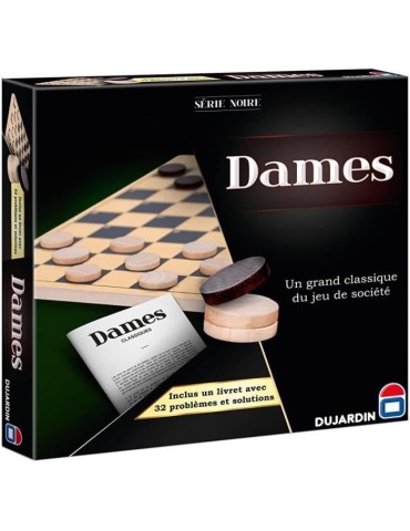 SERIE NOIRE DAMES PLATEAU - Jeu de plateau - DUJARDIN - Jouez aux Dames sur un plateau classique pour des parties passionnantes