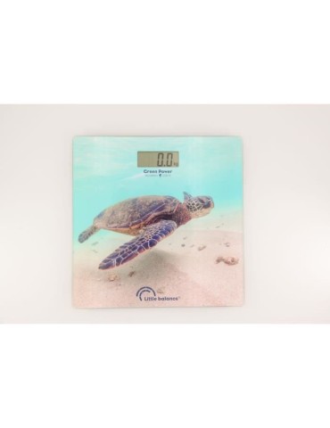 Pese-personne électronique - LITTLE BALANCE - 8653 - USB - 180 kg / 100 g - Motif tortue verte