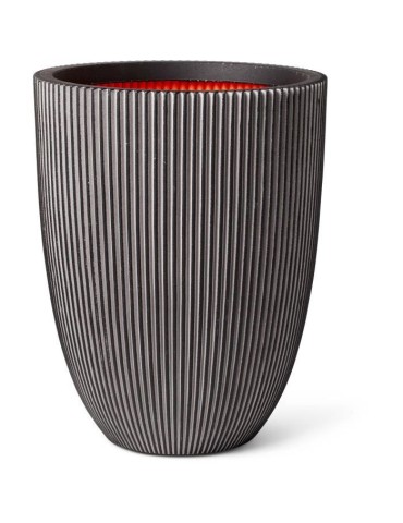 Vase élégant bas - CAPI EUROPE - GROOVE NL - 34 x 46 cm - Anthracite