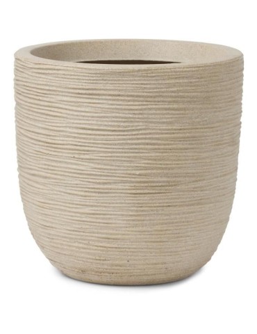 Pot de fleur boule - CAPI EUROPE - WASTE RIB NL - 35 x 34 cm - Terrazzo beige