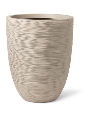 Vase élégant bas - CAPI EUROPE - WASTE RIB NL - 34 x 46 cm - Terrazzo beige