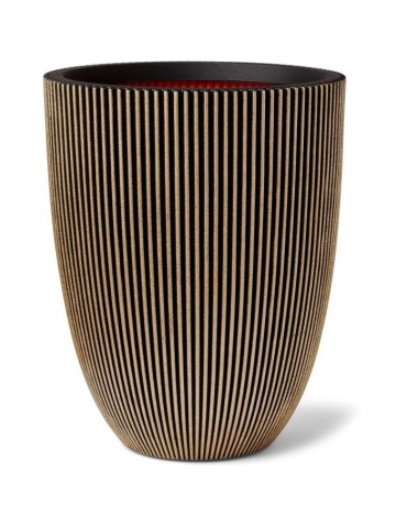 Capi Vase élégant Groove 34x46 cm Noir et doré 445494