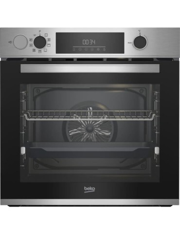 Four encastrable - Chaleur pulsée 3D - BEKO - BBIS14300XMPSE - Inox - 72 L - Porte froide GIFAM - 59,4x56,7x59,5 cm