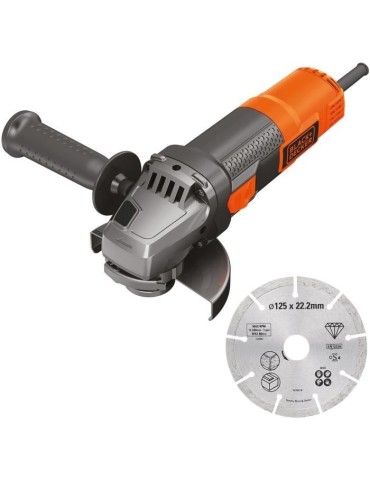 Meuleuse filaire - BLACK & DECKER - BEG220A1-QS - 900 W - 125 mm + 1 Disque