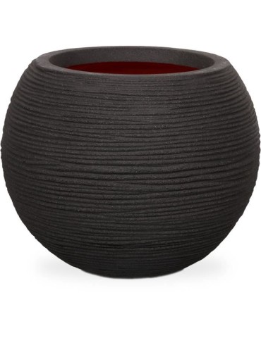 Capi Pot a fleurs Nature Rib rond 40 x 32 cm noir KBLR270 424217