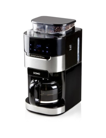 Cafetiere filtre avec moulin intégré - DOMO - DO721K - 900 W - 1,5 L - 12 tasses - 200 g de grains - Ecran LCD - 3 intensités