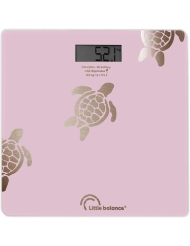 Pese-personne - LITTLE BALANCE - 8729 - Tortues gold métallisées - USB-réparable - 180 kg / 100 g - Rose