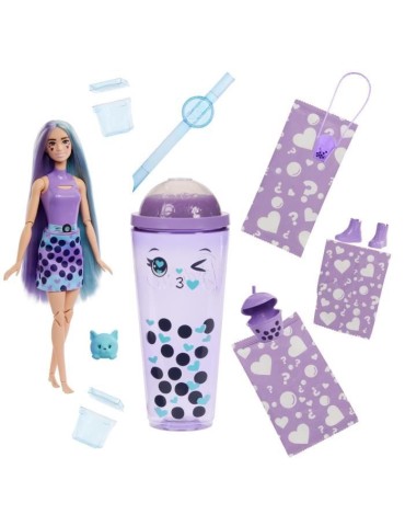 Barbie-Pop Reveal-Poupée parfumée série Bubble Tea avec accessoires HTJ19