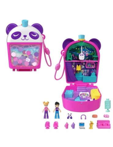 Polly Pocket-Panda Bubble Tea-Coffret avec 2 mini-figurines et panda HWN95