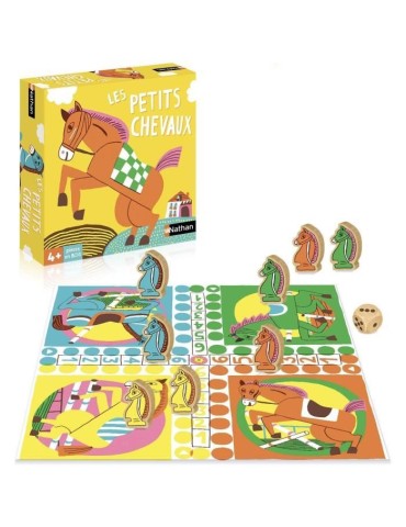 Jeu de société - NATHAN - Jeu des petits chevaux - Grand classique, illustrations originales