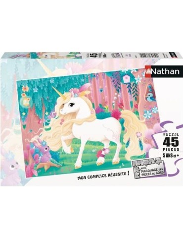 Puzzle enfant 45 pieces Jolie licorne Nathan - Poster inclus - Theme fantastique - Mixte - A partir de 5 ans