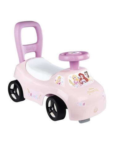 Smoby - Porteur auto enfant 2 en 1 - Disney Princesse - Coffre sous la selle + klaxon - Des 10 mois - Fabrication française