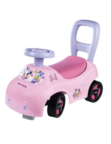 Smoby - Porteur auto enfant 2 en 1 - Minnie - Coffre sous la selle + klaxon - Des 10 mois - Fabrication française