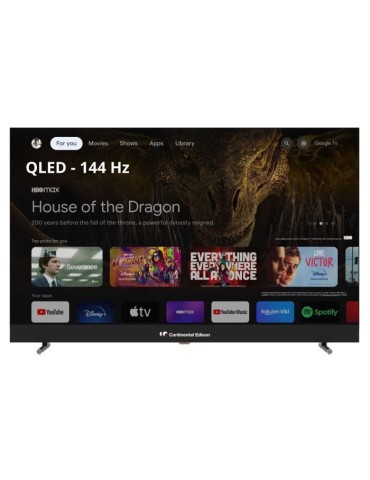 TV LED - CONTINENTAL EDISON - CELEDGAM43QL24B6 - 43'' (109 cm) - QLED UHD 4K 3840x2160- SMART GOOGLE - 4xHDMI - 3xUSB