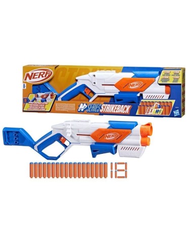 Nerf NSeries blaster Strikeback a fléchette, 18 fléchettes, a partir de 8 ans