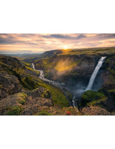 Ravensburger-Puzzle 1000p-La cascade Háifoss, Islande (Highlights)-Adultes&enfants-Des 14 ans-Puzzle de qualité supérieure-12