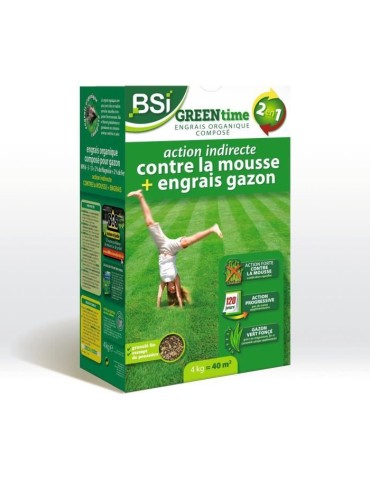 BSI - Engrais Gazon - Greentime - Fertiliser le Gazon - jusqu'a 40m² - 4kg