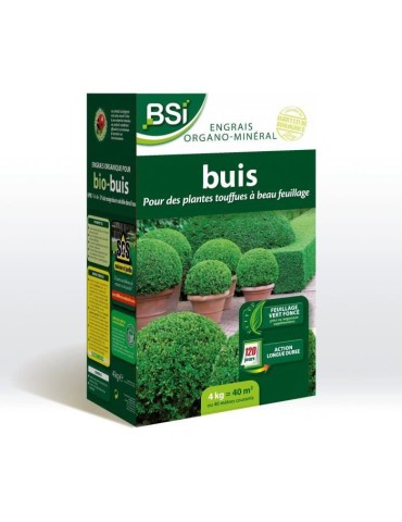 BSI - Engrais Bio Buis - Feuillage Etincelant Et Vert Fonçé - Action Longue Durée - 4Kg - Jusqu'a 40 m² - UAB