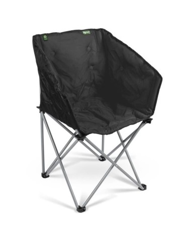 Fauteuil pliant - KAMPA - Tub Chair Eco Charcoal - Léger, matelassé rPET, noir, recyclés, acier, sac de transport, supporte 1