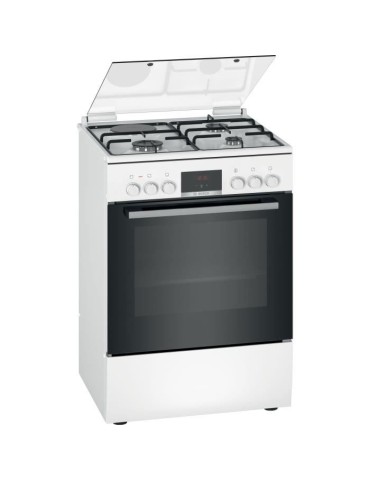 Cuisiniere mixte - BOSCH SER4 - HXR39AG20 - 4 foyers - Four 66 L - 4.3 kW - Classe A - 60 cm