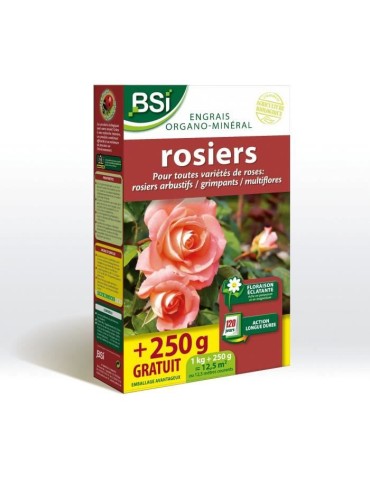 Engrais pour Bio Rosiers - BSI - Floraison éclatante - Action kongue duree - 12,5 m²