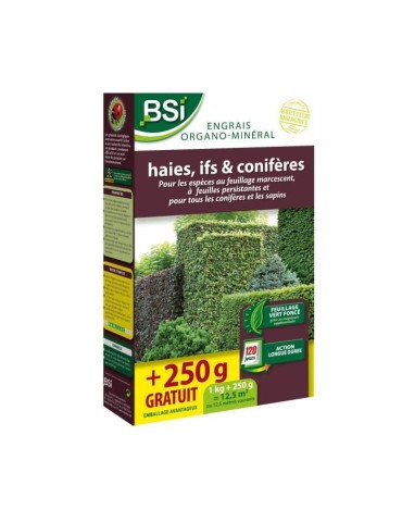 Engrais pour Bio Haie/If/Conifere - BSI - Feuillage vert fonçé - Action longue duree - 12,5 m²