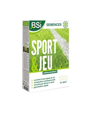 Semences de gazon - BSI - Sport & jeu - Avec enrobage protecteur - Haute qualité - jusqu'a 25 m² - 500g