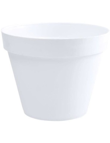 EDA Pot de fleur rond Toscane - Ø 40 x H 32 cm - 23 L - Blanc