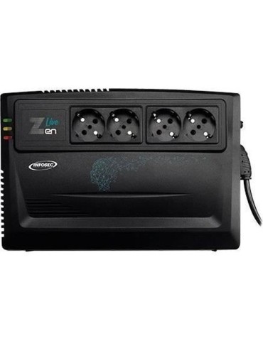 INFOSEC Zen Live 800 Onduleur Line Interactive 800 VA 4 Prises FR/SCHUKO - 66083