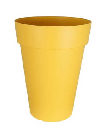 Bac a fleurs RIVIERA SOLEILLA HAUT - Plastique - Hauteur 66 cm - Jaune