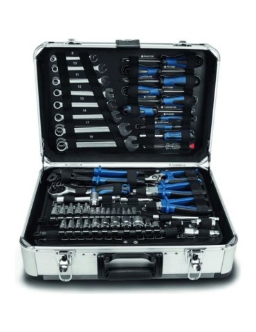 Malette a outils de 102 pieces - SCHEPPACH - TB150 - Outils en acier chrome vanadium - Mallette en aluminium, verrouillable