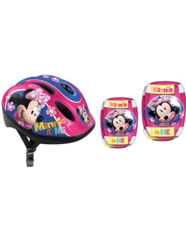 DISNEY MINNIE Combo casque + genouilleres + coudieres