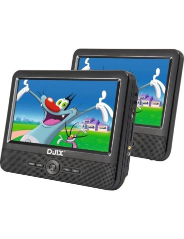 Lecteur DVD portable DJIX PVS906-50SM 9 - Double écran - Autonomie 2h - Noir