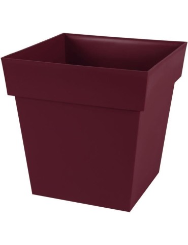 EDA Pot de Fleur Carré TOSCANE 39 cm - Volume 38 L - 39 x 39 x H.39 cm - Rouge bourgogne