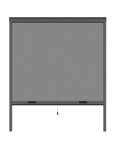 Moustiquaire de fenetre L160 x H170 cm en aluminium gris anthracite - Recoupable en largeur et hauteur