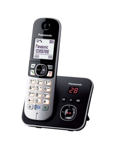 Téléphone sans fil avec répondeur Panasonic KX-TG6821 - écran large et touches rétro-éclairées - noir