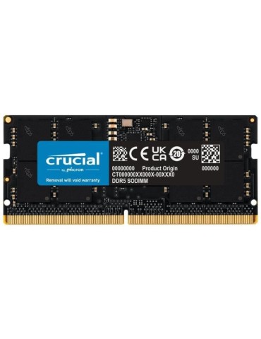 Mémoire RAM - CRUCIAL - DDR5-4800 SODIMM - 16 Go (CT16G48C40S5)